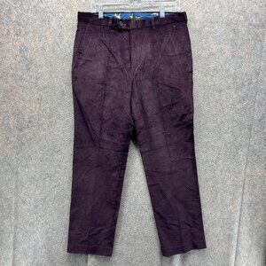 Lauren Ralph Lauren Dress Pants Mens 33x30 Purple Chino Pleated Corduroy LRL